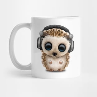 Cute Baby Hedgehog Deejay Wearing Headphones Mug